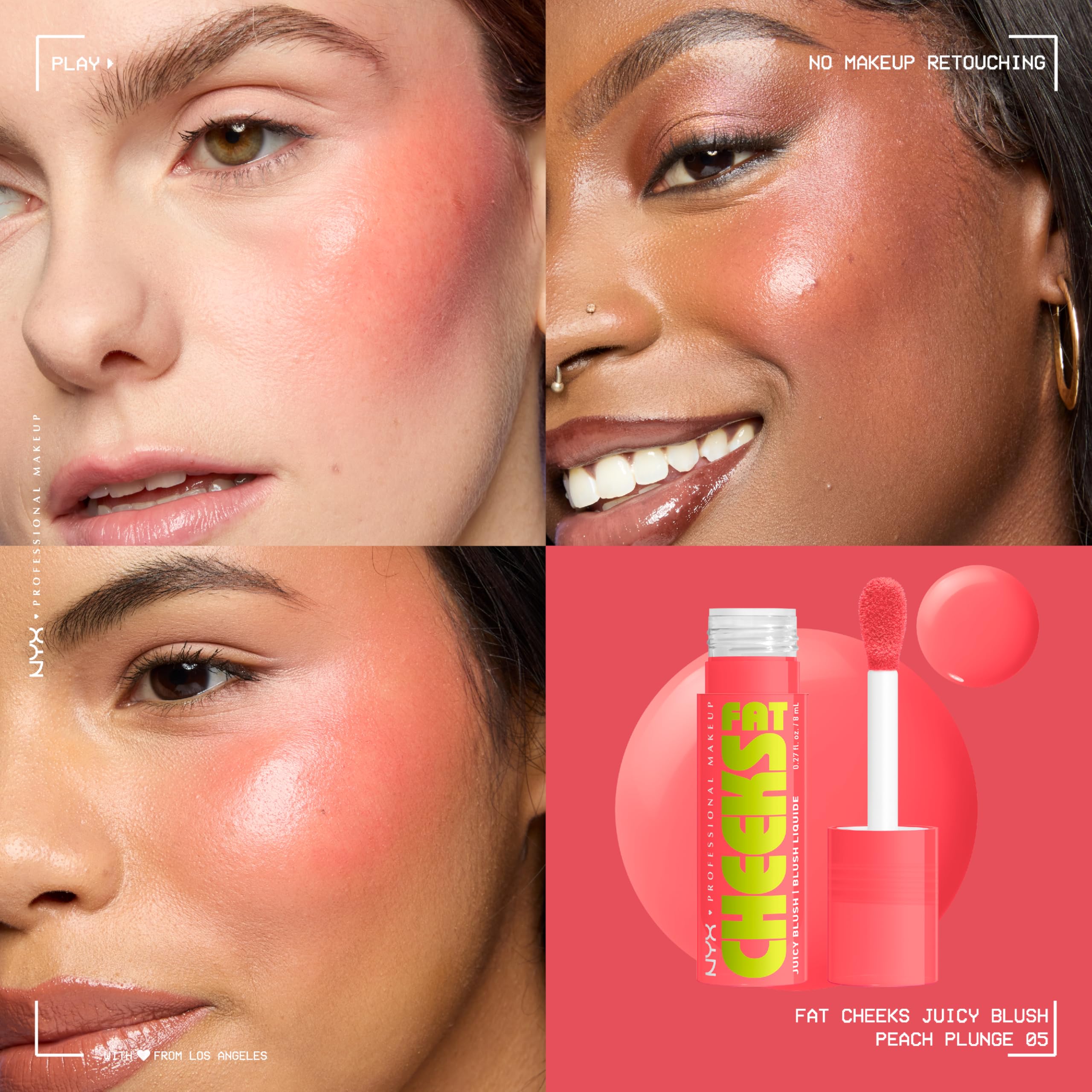 NYX PROFESSIONAL MAKEUP close-up cheek application showing natural luminous color
