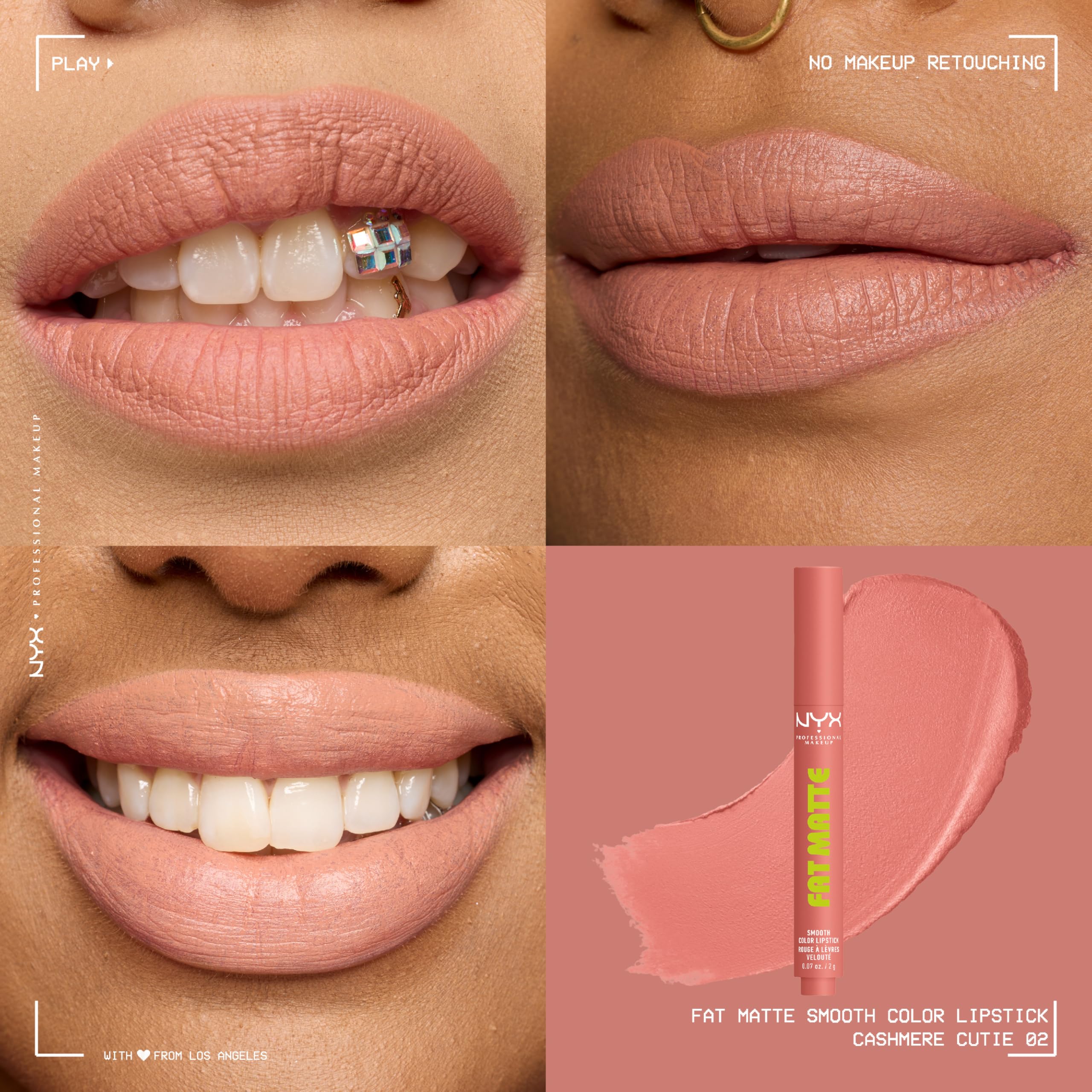 NYX PROFESSIONAL MAKEUP model applying lipstick demonstrating even, non-drying finish