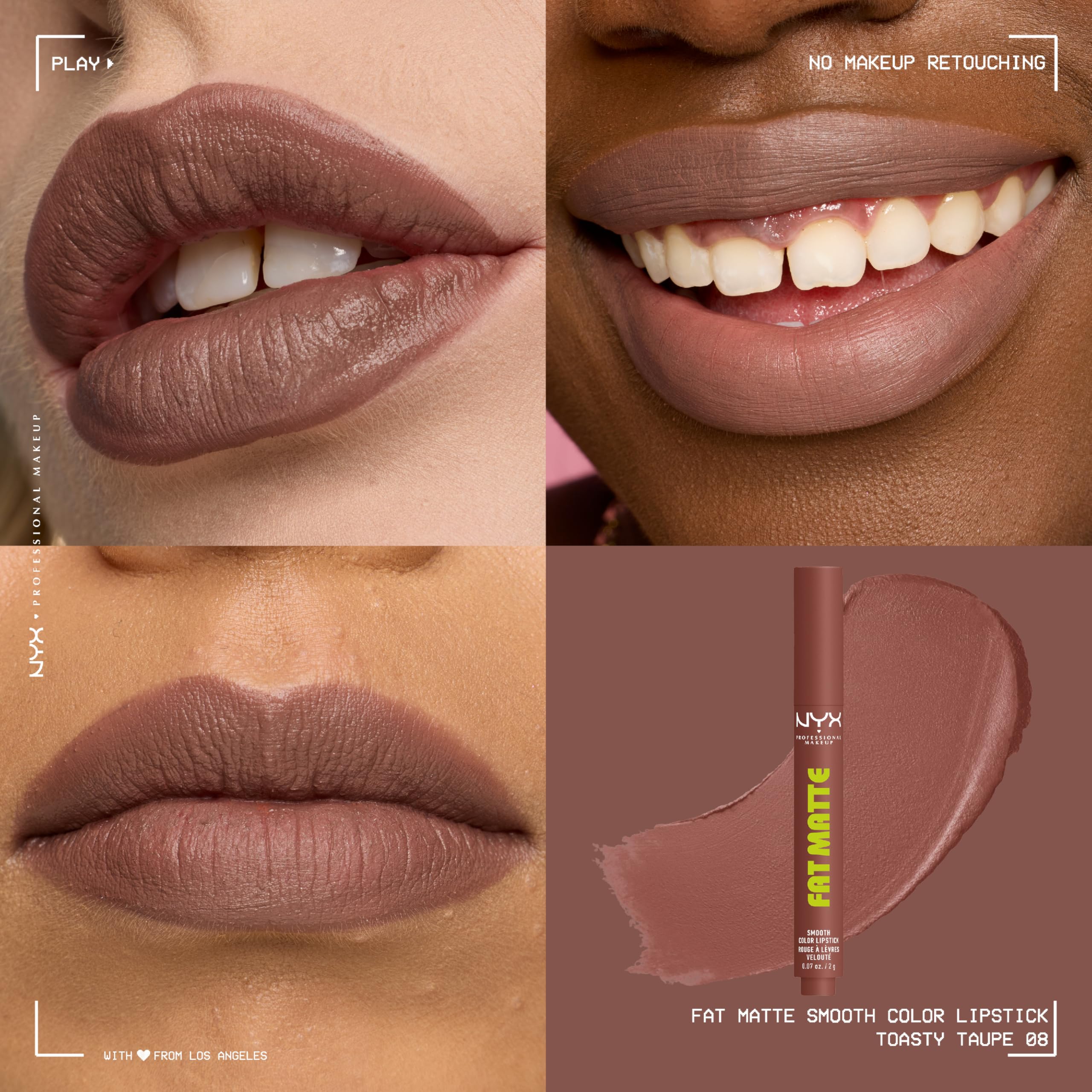 NYX PROFESSIONAL MAKEUP lip crayon applied on model showing comfortable matte finish
