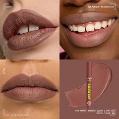 NYX PROFESSIONAL MAKEUP lip crayon applied on model showing comfortable matte finish