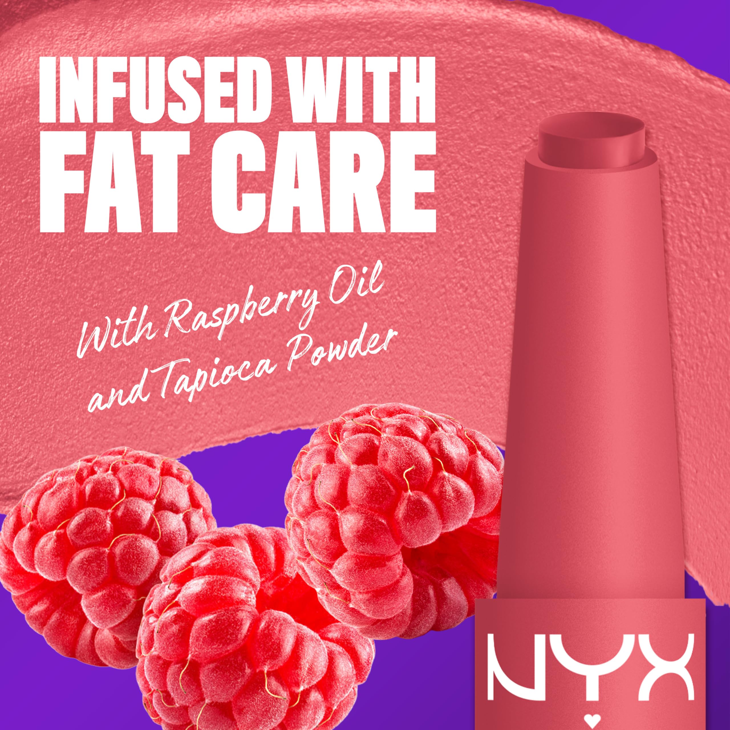 NYX PROFESSIONAL MAKEUP open crayon tip of Fat Matte revealing creamy texture for smooth application