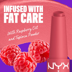 NYX PROFESSIONAL MAKEUP open crayon tip of Fat Matte revealing creamy texture for smooth application
