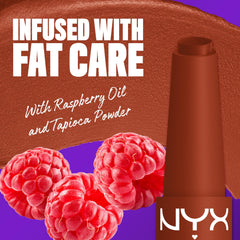 NYX PROFESSIONAL MAKEUP texture swipe on skin showing creamy matte finish benefit