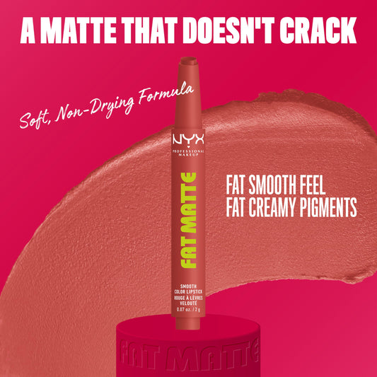 NYX PROFESSIONAL MAKEUP close-up lipstick tip showing creamy whipped texture for smooth application