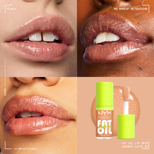 NYX PROFESSIONAL MAKEUP applicator close-up hugging lips for even high-shine application