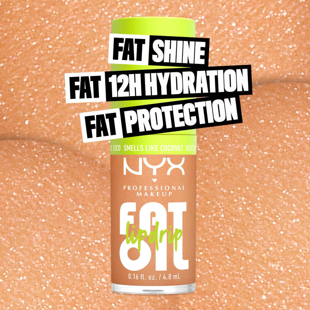 NYX PROFESSIONAL MAKEUP texture swirl showing lightweight oil benefits and non-sticky gloss