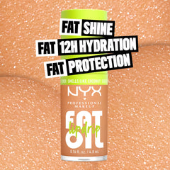 NYX PROFESSIONAL MAKEUP texture swirl showing lightweight oil benefits and non-sticky gloss