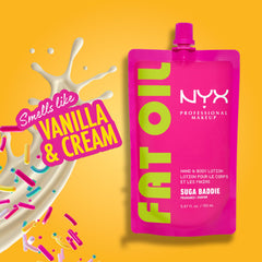 NYX PROFESSIONAL MAKEUP hand applying lotion to show quick absorption and moisturize benefit