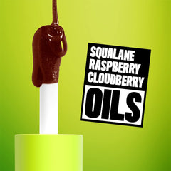 NYX Fat Oil Lip Drip on lips close-up showing warm chocolate tint and hydrated look benefit