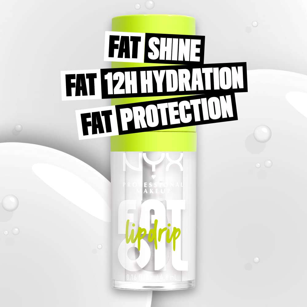 NYX PROFESSIONAL MAKEUP Fat Oil Lip Drip open applicator displaying smooth wand for precise application