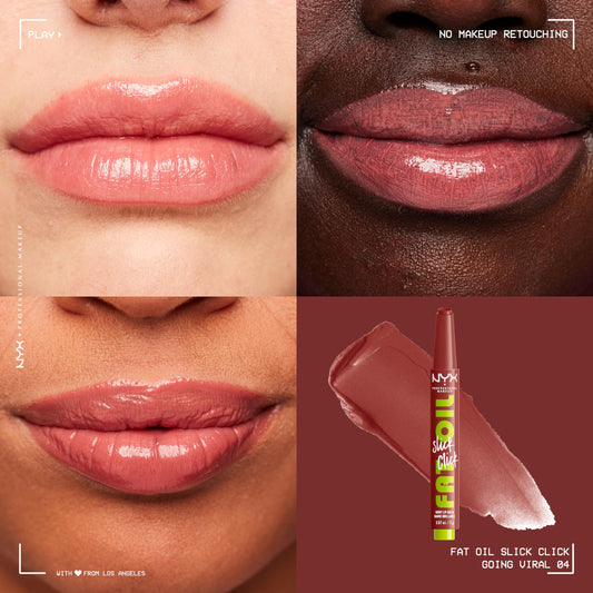 NYX PROFESSIONAL MAKEUP closeup of click dispenser showing precise product release benefit: mess-free application
