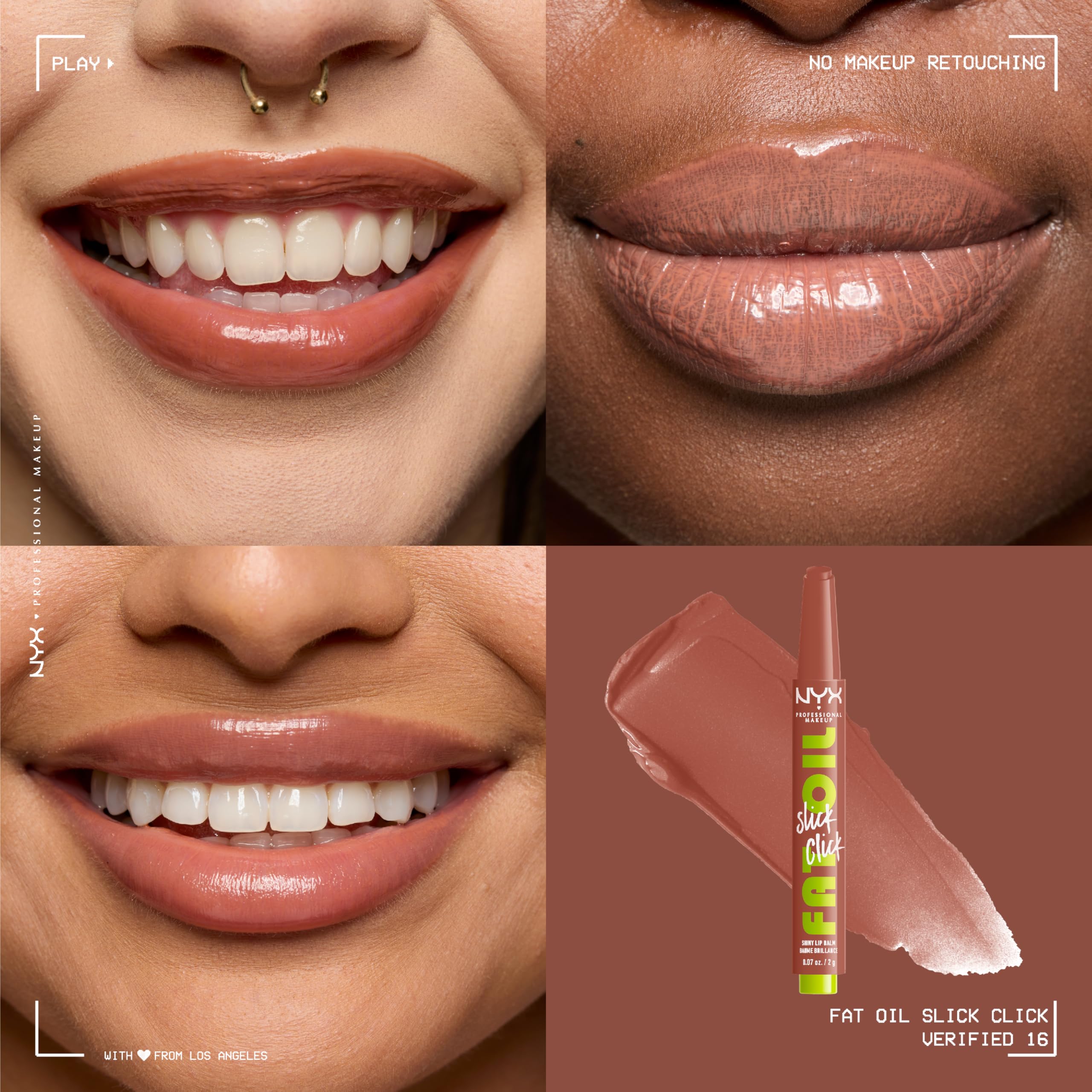 NYX PROFESSIONAL MAKEUP click mechanism detail highlighting controlled dispensing benefit