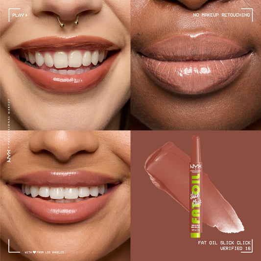 NYX PROFESSIONAL MAKEUP click mechanism detail highlighting controlled dispensing benefit