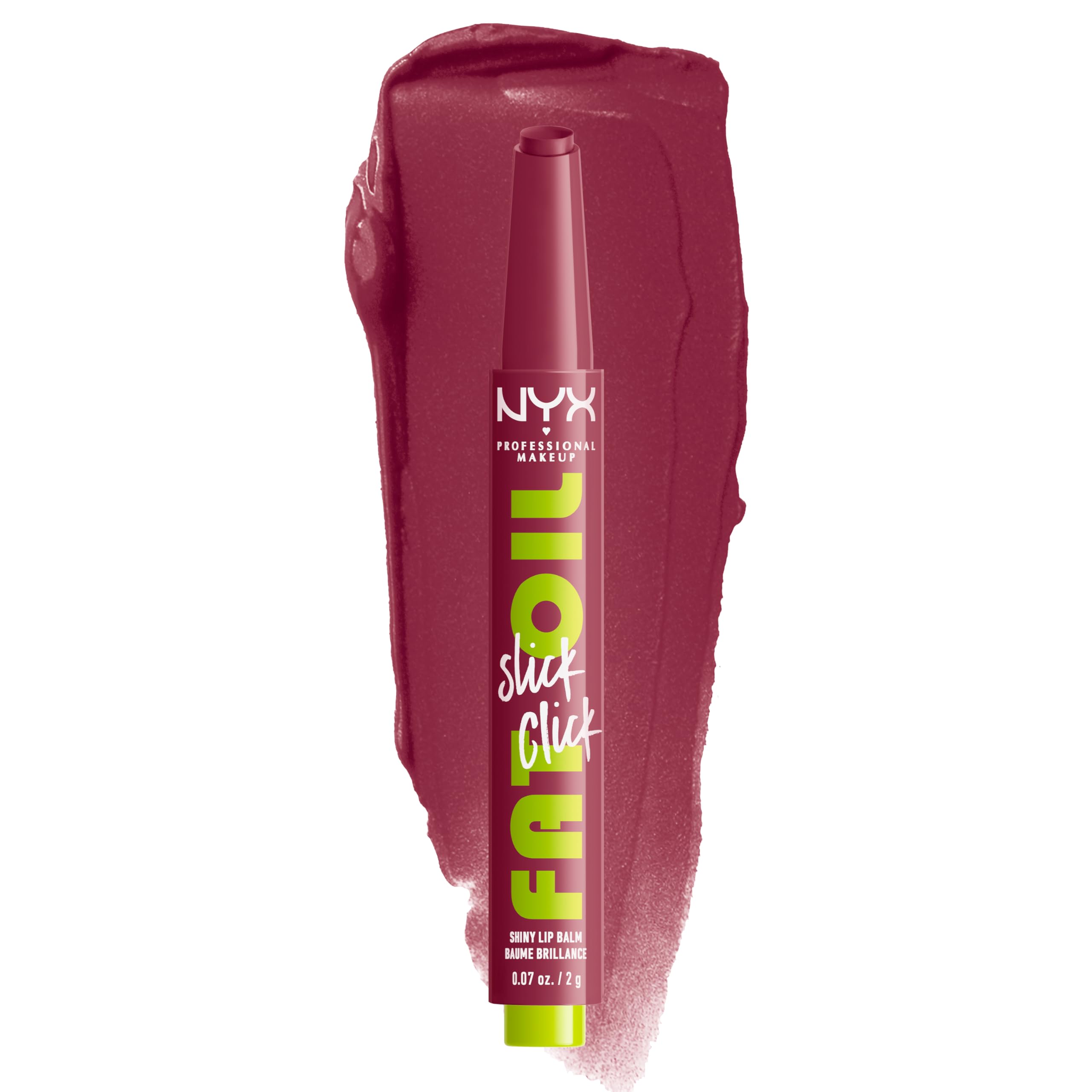NYX PROFESSIONAL MAKEUP front packaging showing sleek click stick and shade label, convenient