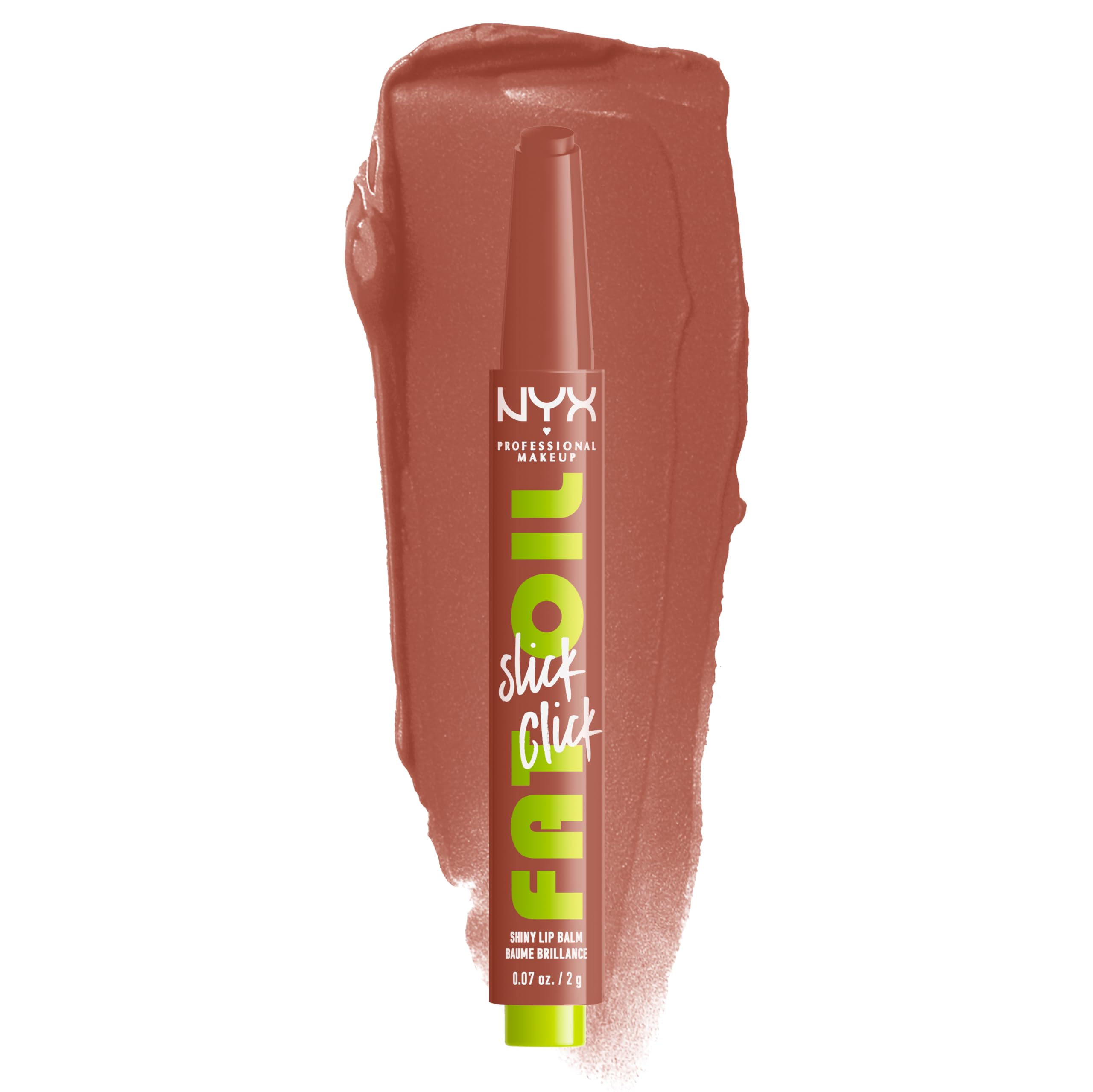 NYX PROFESSIONAL MAKEUP front packaging shows polished nude and easy click benefit