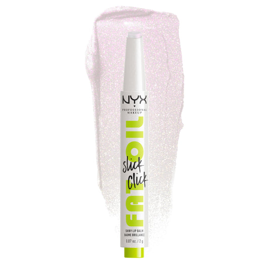 NYX PROFESSIONAL MAKEUP Fat Oil Slick Click front packaging showing shade and click tube, easy use