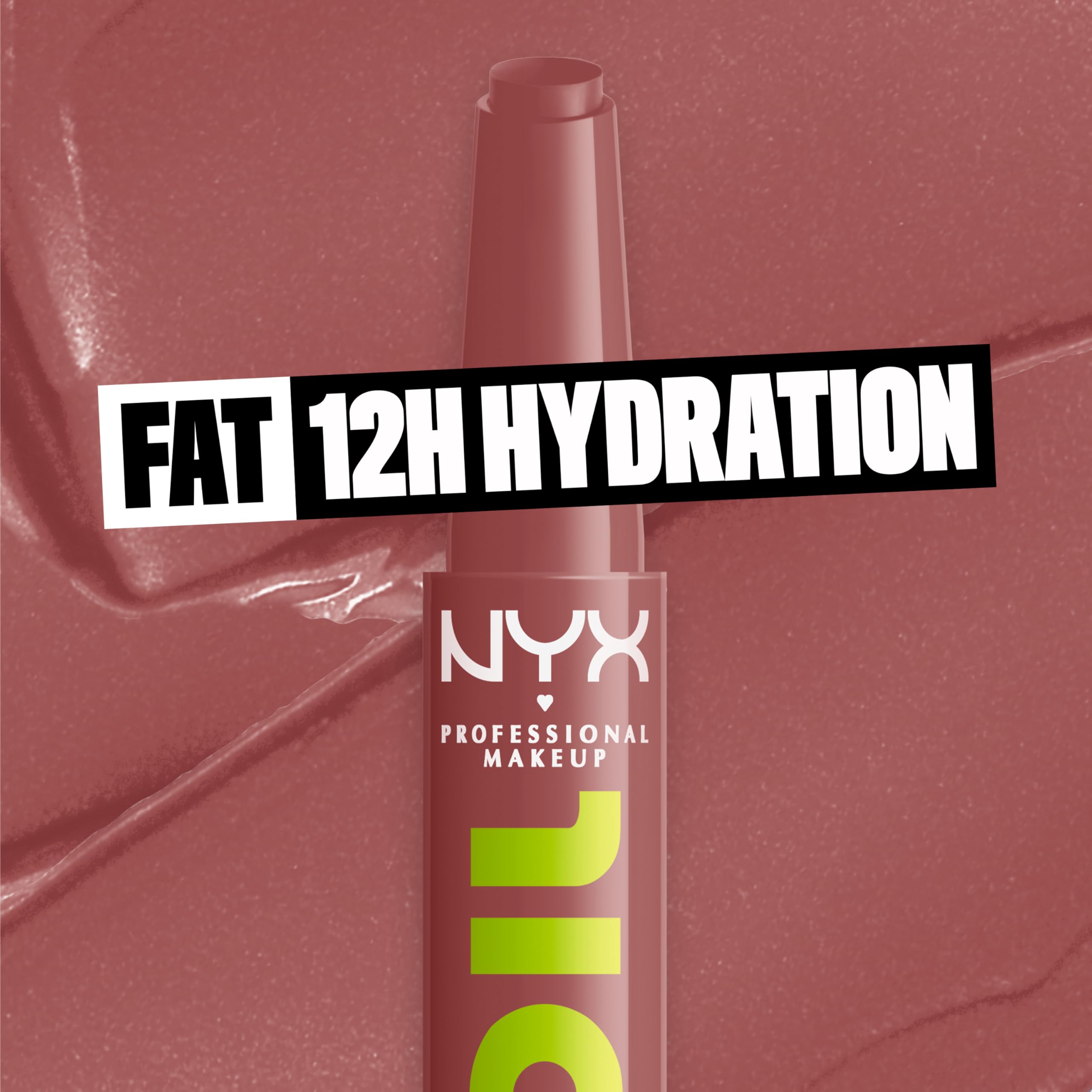 NYX PROFESSIONAL MAKEUP lip swatch of Profile Pic pink on model showing subtle pigmented shine