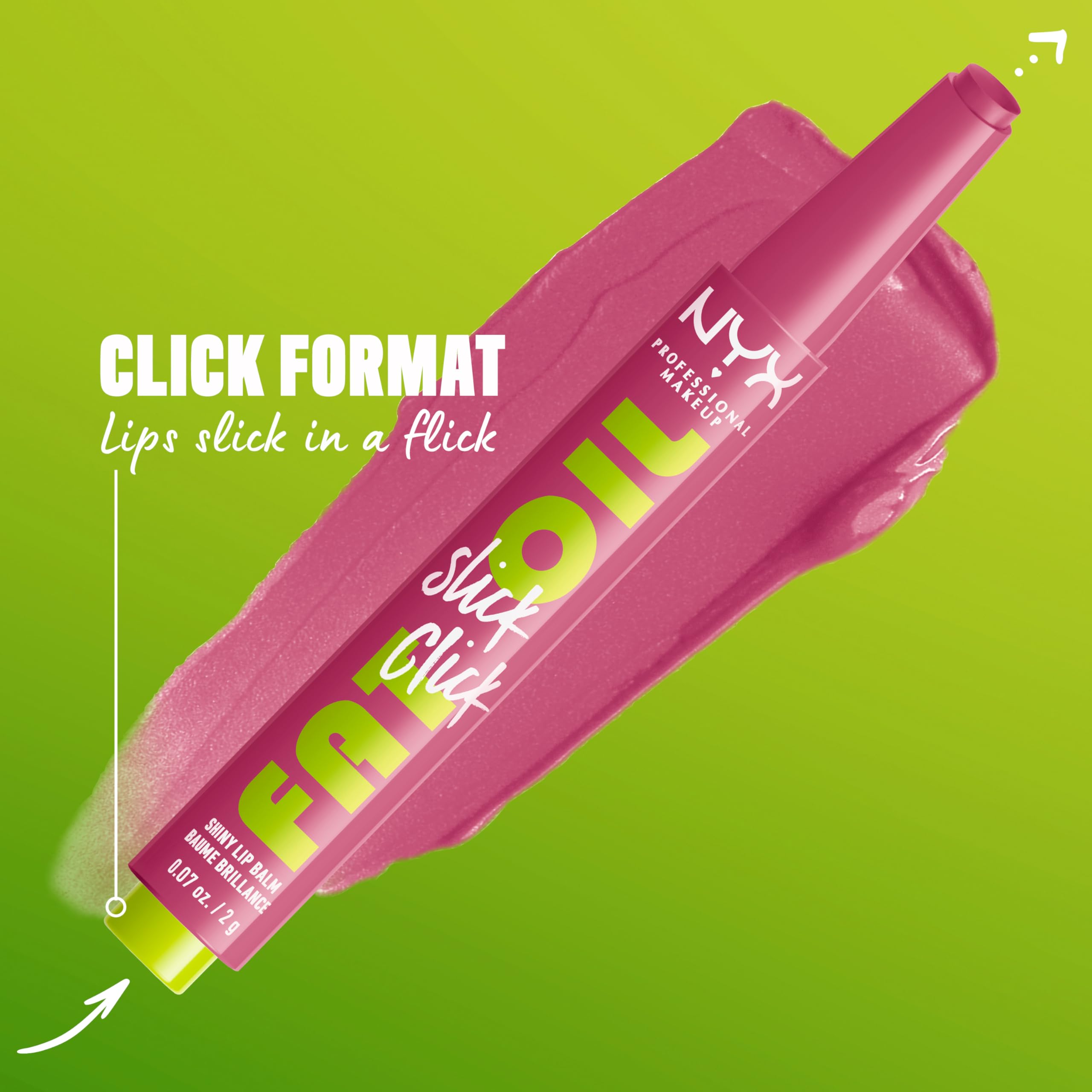 NYX PROFESSIONAL MAKEUP opened click-up tube detail showing click mechanism and measured product dispense for mess-free use