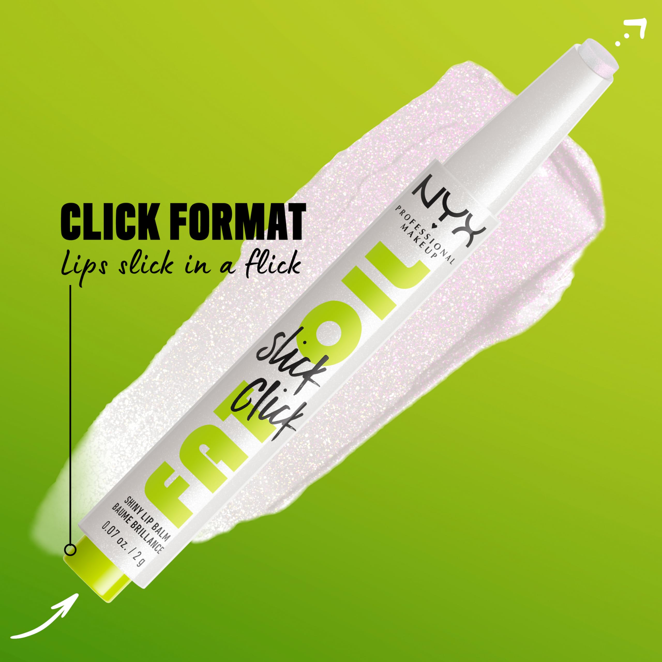 NYX PROFESSIONAL MAKEUP Fat Oil Slick Click shades array illustrating buildable tint options benefit