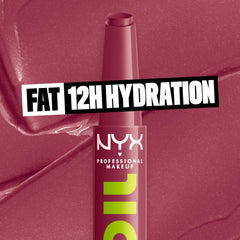 NYX Professional Makeup glossy balm texture close-up highlighting lightweight, non-sticky shine
