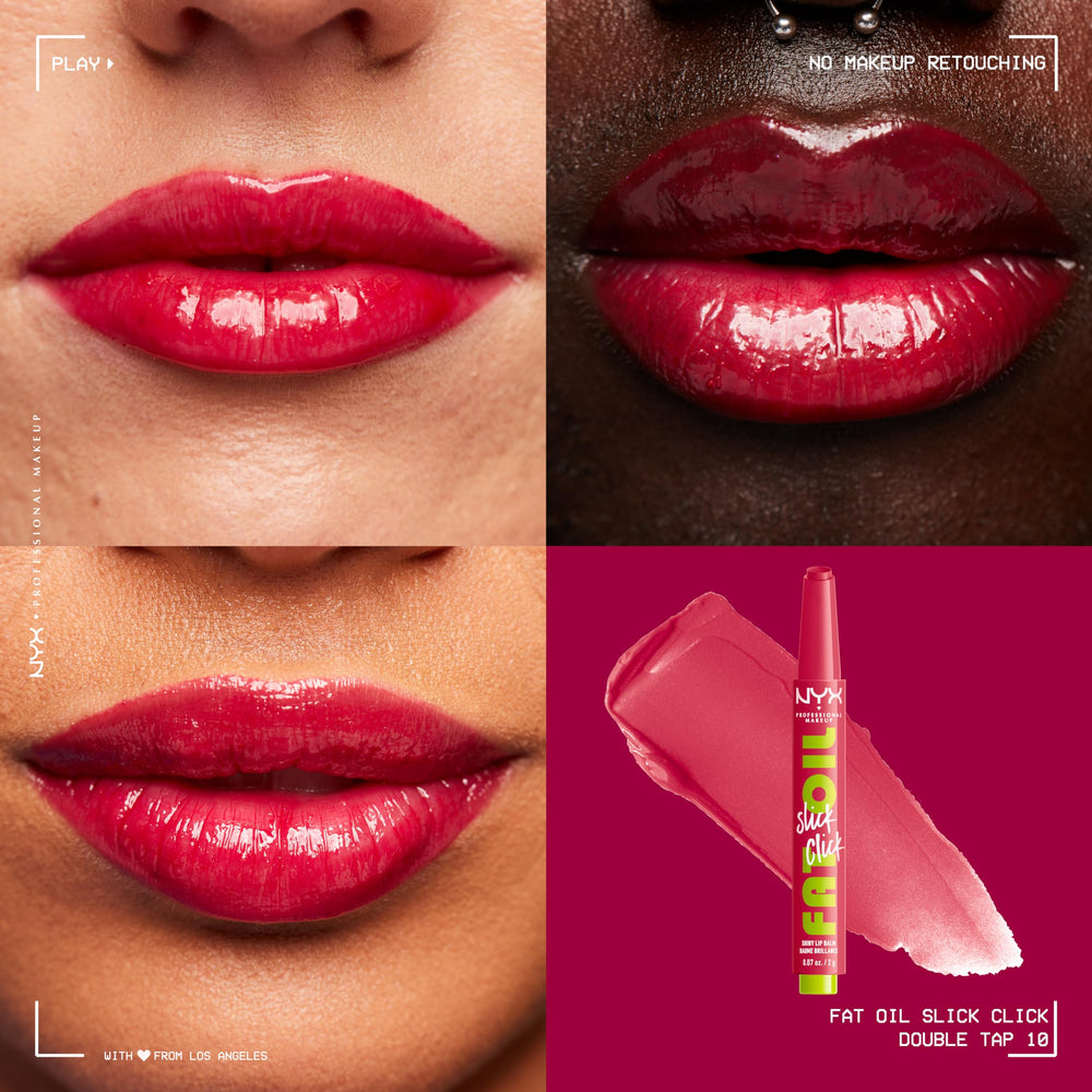 NYX PROFESSIONAL MAKEUP close-up of glossy texture, shows smooth non-sticky finish