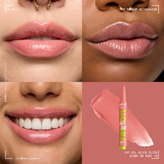 NYX PROFESSIONAL MAKEUP close-up of balm texture highlighting glossy, lightweight shine