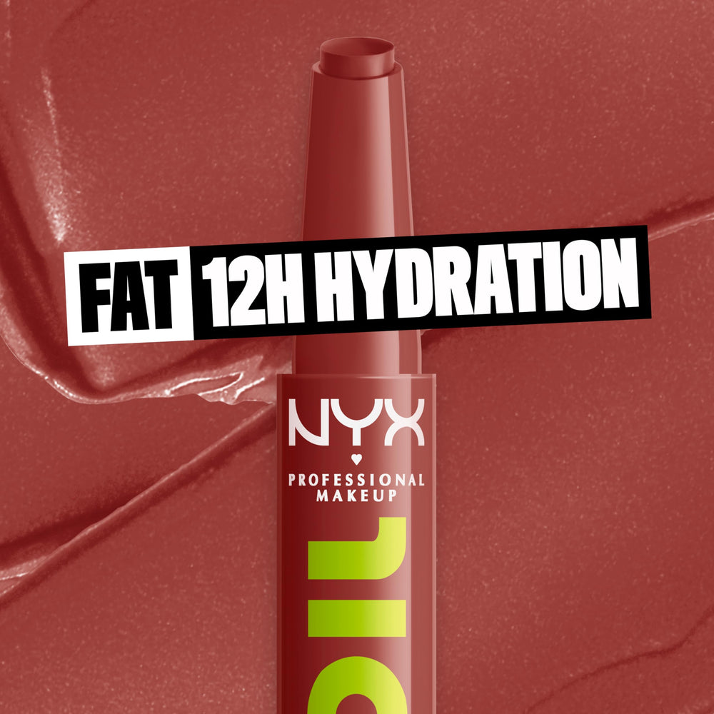 NYX PROFESSIONAL MAKEUP glossy texture swipe on skin showing shine and non-sticky finish benefit: lightweight comfort