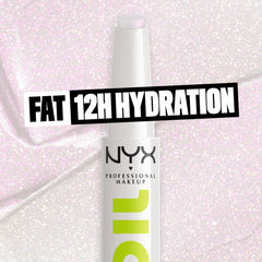 NYX PROFESSIONAL MAKEUP Fat Oil Slick Click texture swipe showing glossy finish and smooth coverage