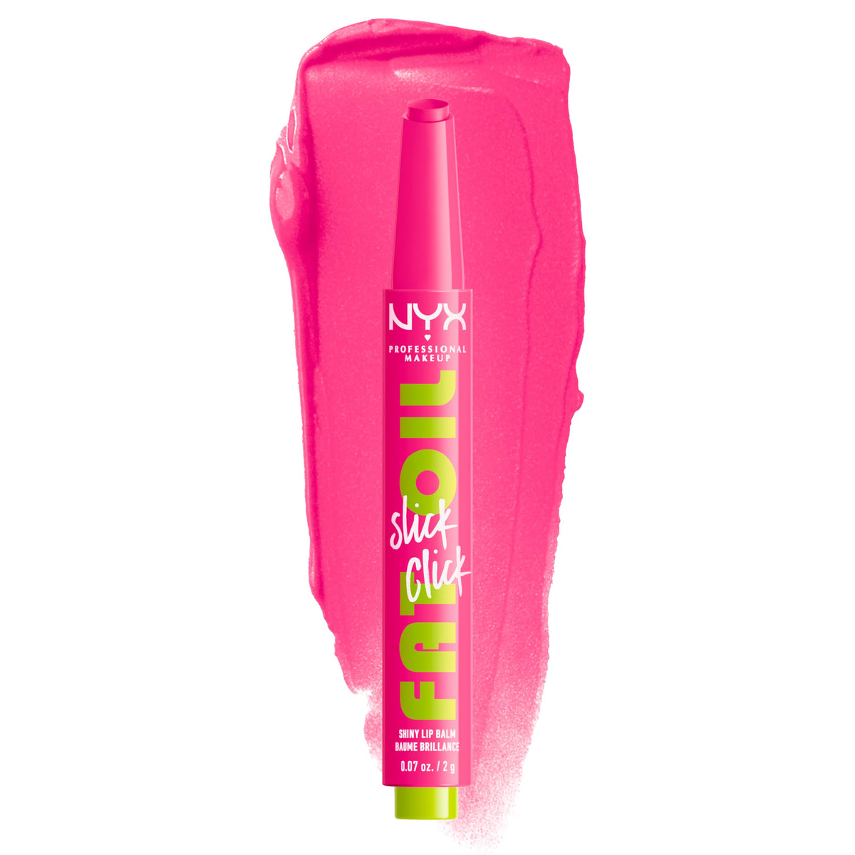 NYX PROFESSIONAL MAKEUP front packaging showing Thrive shade and sleek click tube benefit convenience