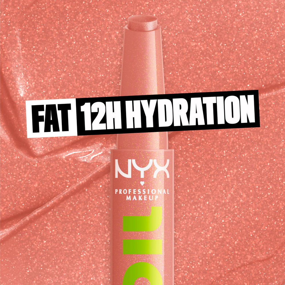 NYX PROFESSIONAL MAKEUP close lip swatch showing buildable nude shine and comfortable wear
