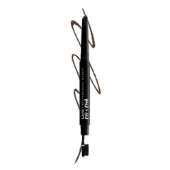 NYX PROFESSIONAL MAKEUP front packaging showing Ash Brown shade and dual-ended tool benefit