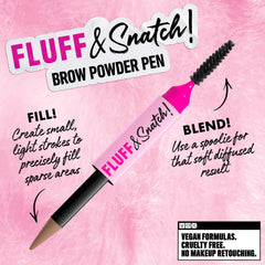 NYX PROFESSIONAL MAKEUP before and after brows demonstrating fuller, soft matte look