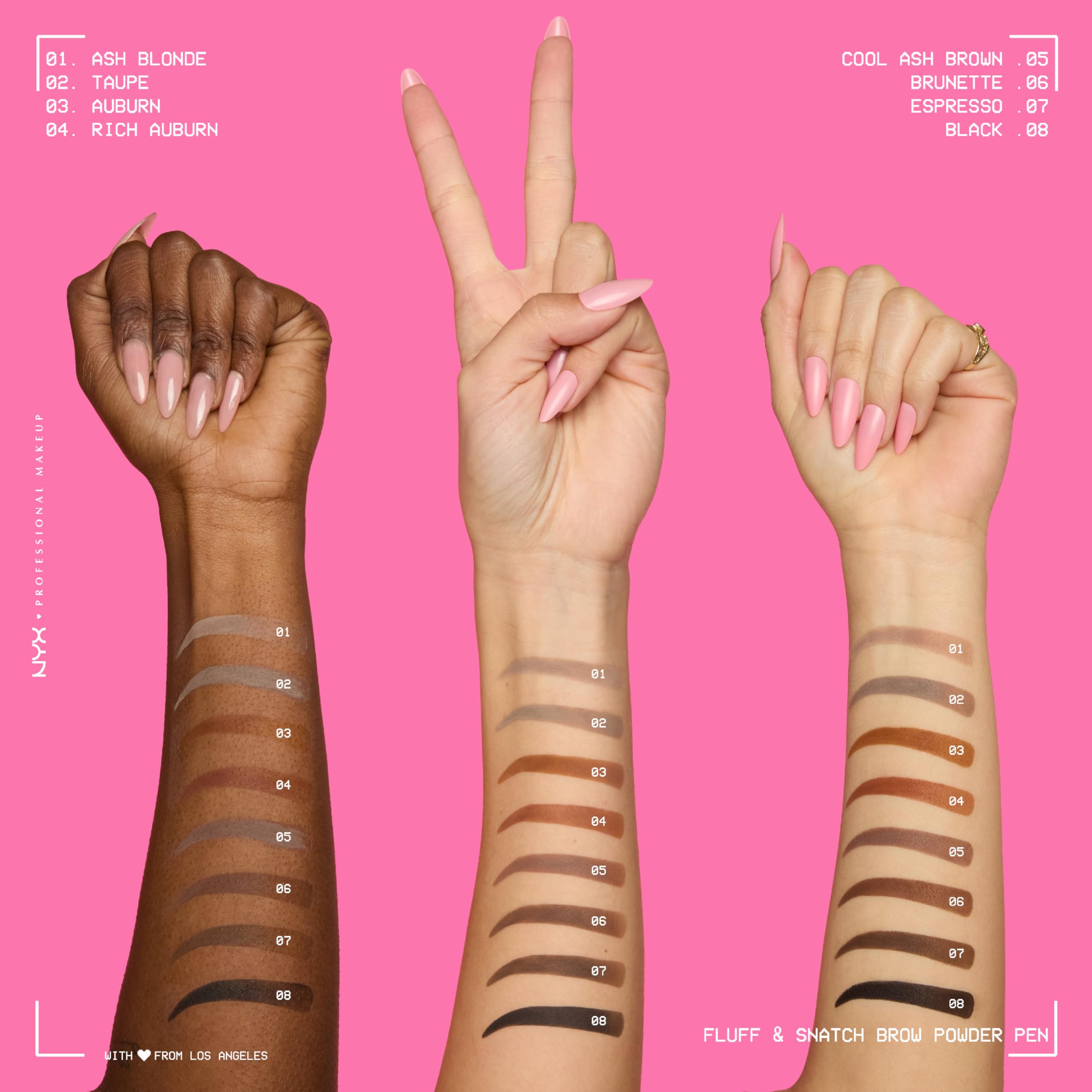 NYX PROFESSIONAL MAKEUP product in use filling brows for natural, fluffy definition