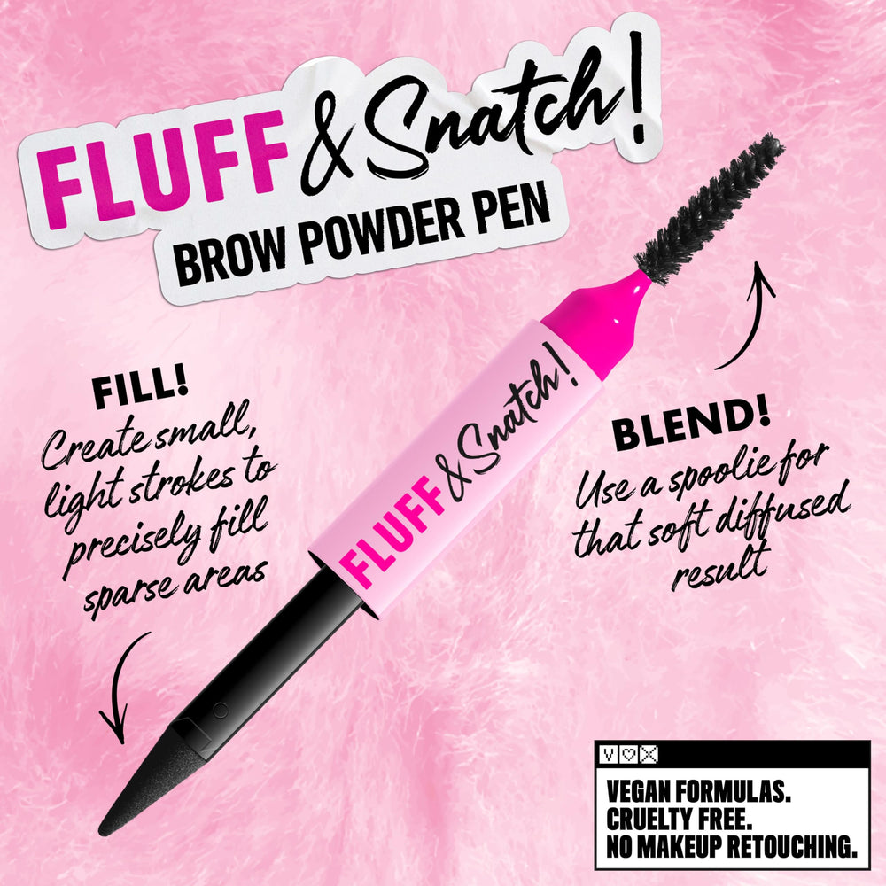 NYX PROFESSIONAL MAKEUP pen shown applying to eyebrow for quick, controlled shaping benefit