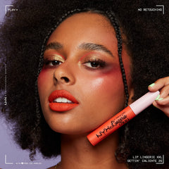 NYX PROFESSIONAL MAKEUP lip swatch closeup showing smooth matte finish and even coverage