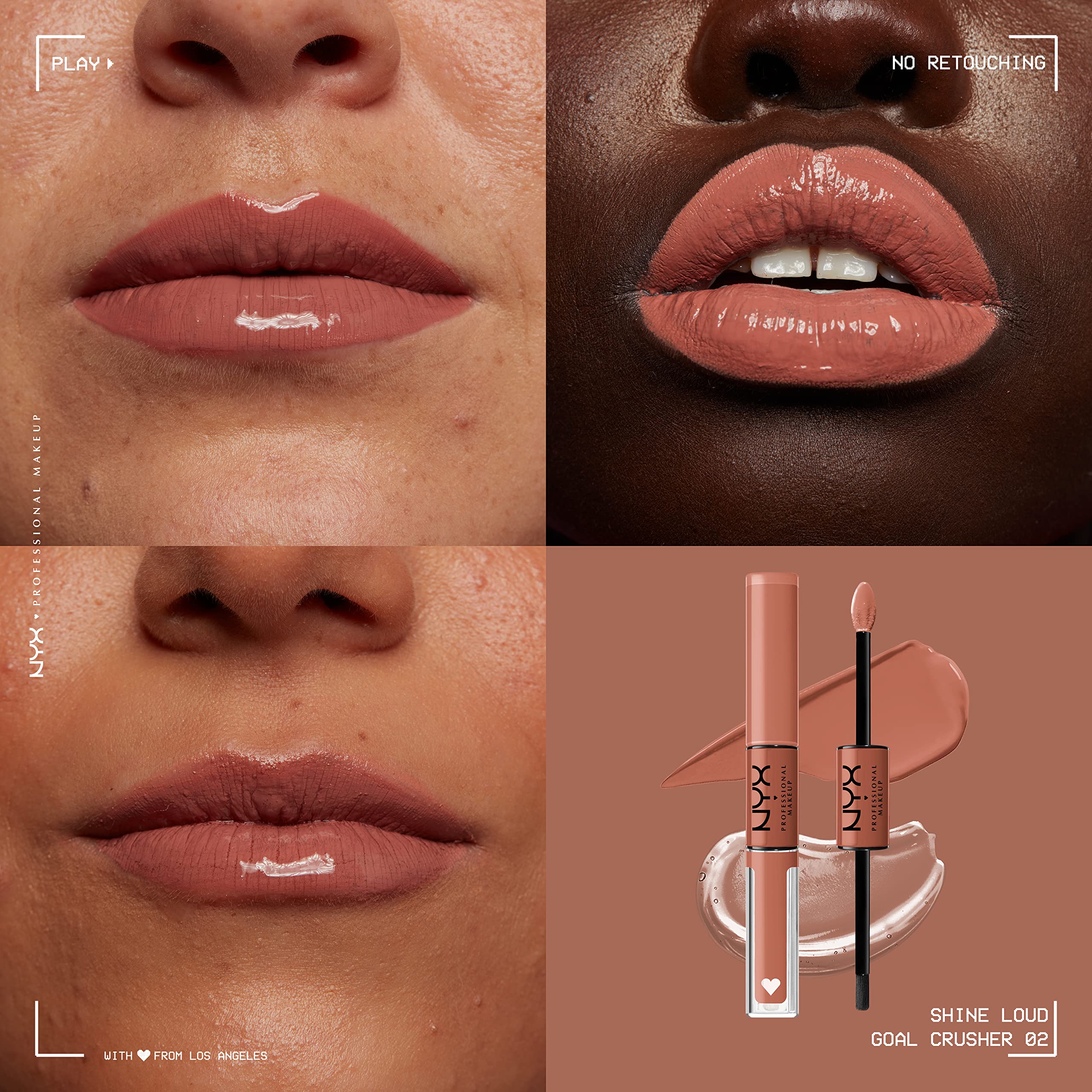 NYX PROFESSIONAL MAKEUP close-up texture of glossy finish showing non-sticky shine