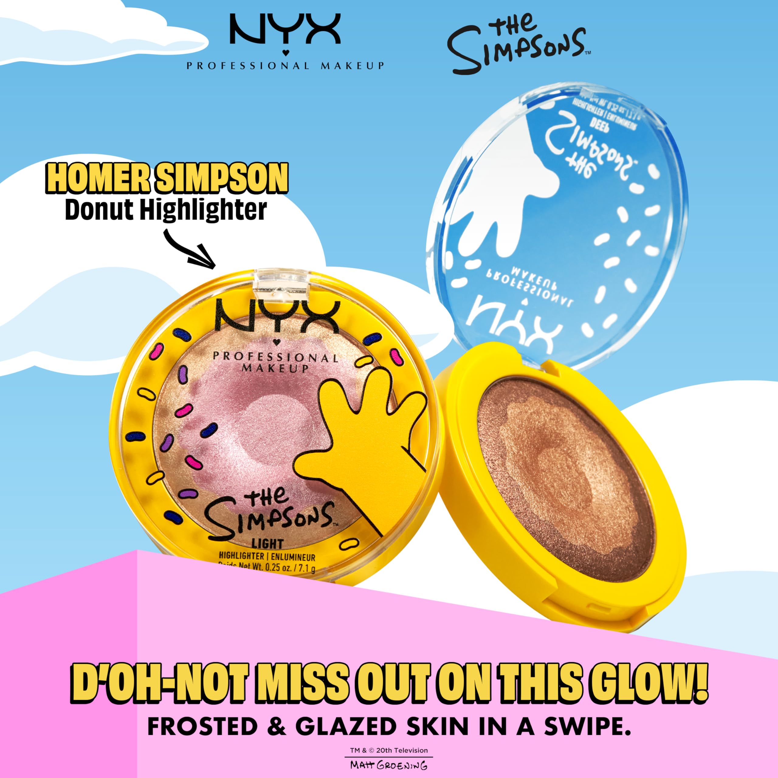 NYX PROFESSIONAL MAKEUP packaging detail showing Simpsons artwork and collectible appeal
