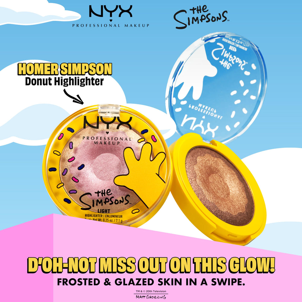 NYX PROFESSIONAL MAKEUP packaging detail showing Simpsons artwork and collectible appeal