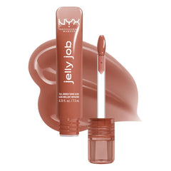 NYX PROFESSIONAL MAKEUP front packaging showing Toast N' Jelly gloss benefits
