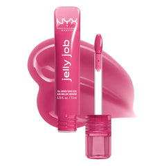 NYX Professional Makeup front packaging showing shade Jelly Jammin' and glossy finish benefit