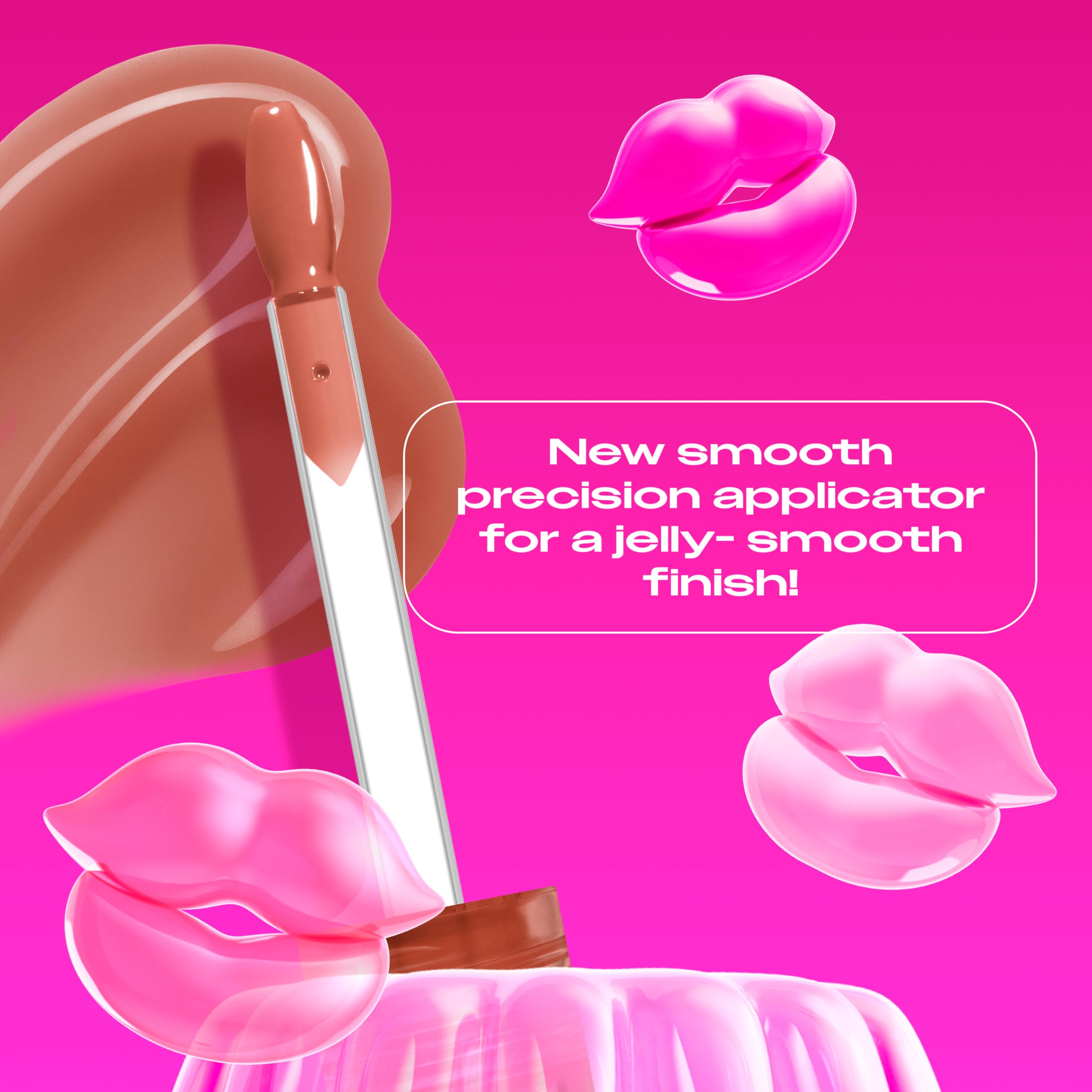 NYX PROFESSIONAL MAKEUP Toast N' Jelly swiped on lips for glassy finish