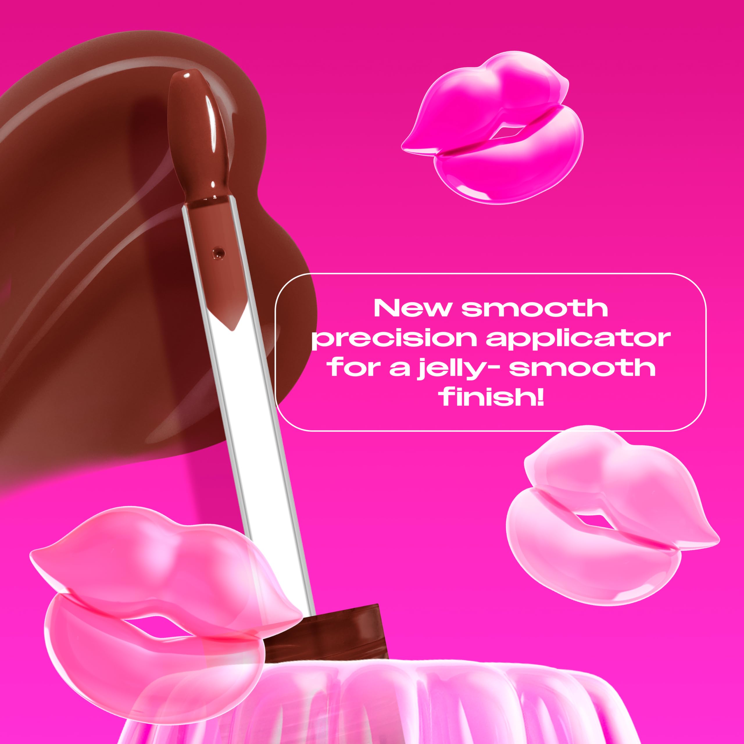 NYX PROFESSIONAL MAKEUP texture drop of jelly gloss showing smooth shine