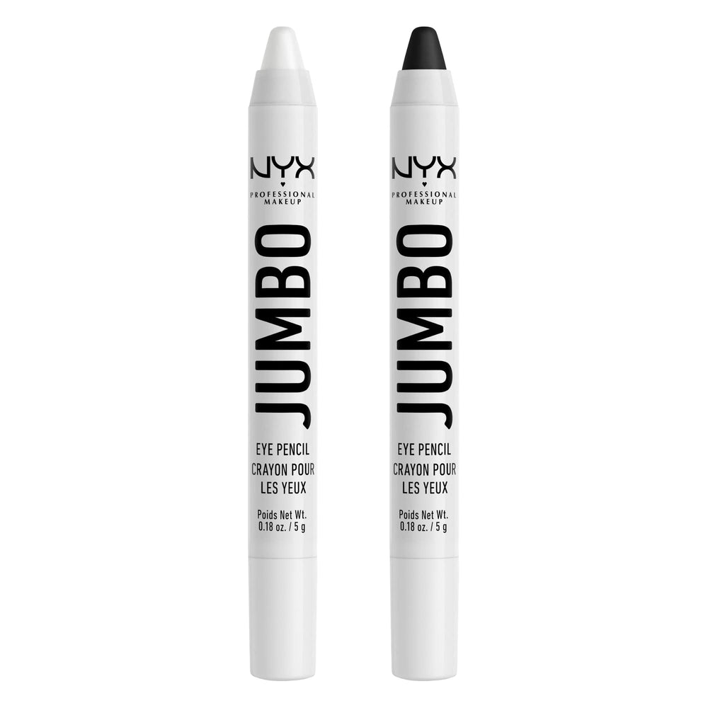 NYX PROFESSIONAL MAKEUP front packaging shows two jumbo pencils, clear identification and quick grab
