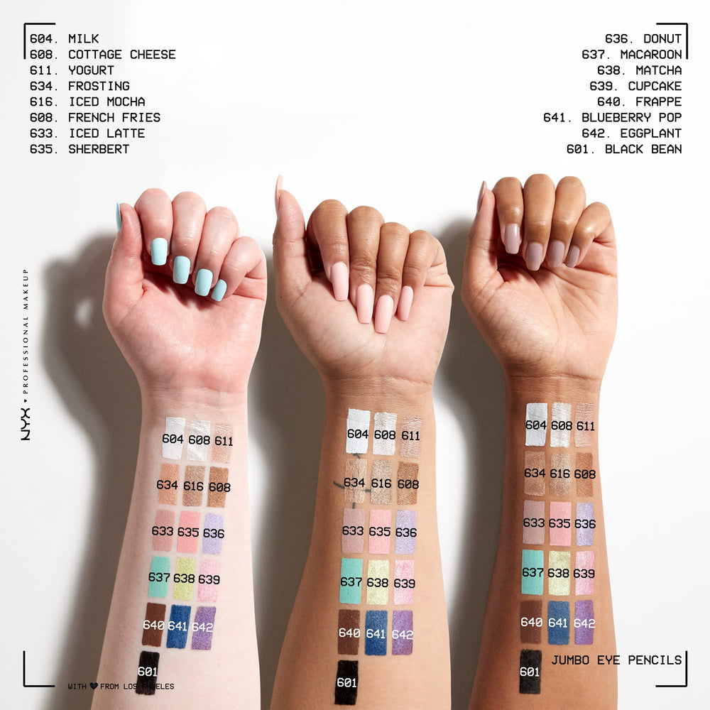 NYX PROFESSIONAL MAKEUP two pencils side-by-side showing color contrast for creative looks