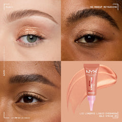 NYX PROFESSIONAL MAKEUP swatch of Gold String on skin showing luminous payoff