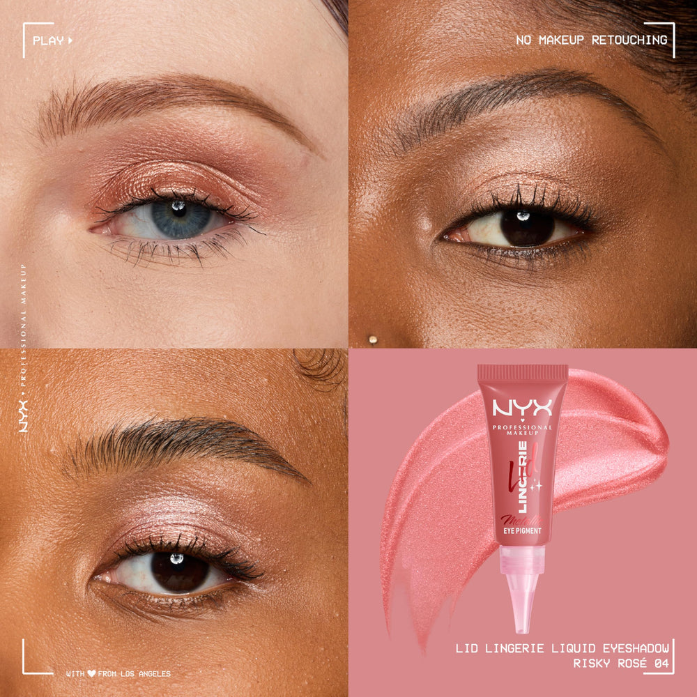 NYX Lid Lingerie swatch on skin showing true rosy color payoff benefit