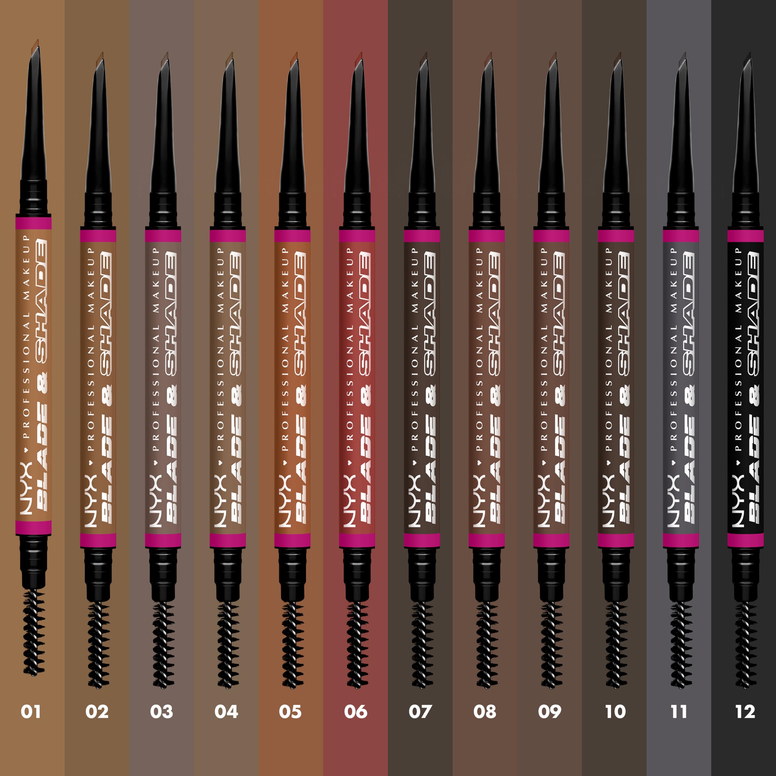 NYX blade & shade styled in makeup bag lifestyle shot showing portable, everyday use