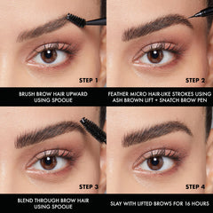 NYX PROFESSIONAL MAKEUP before and after brows showing lifted natural finish