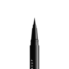 NYX PROFESSIONAL MAKEUP model applying pen to brows demonstrating quick everyday use benefit