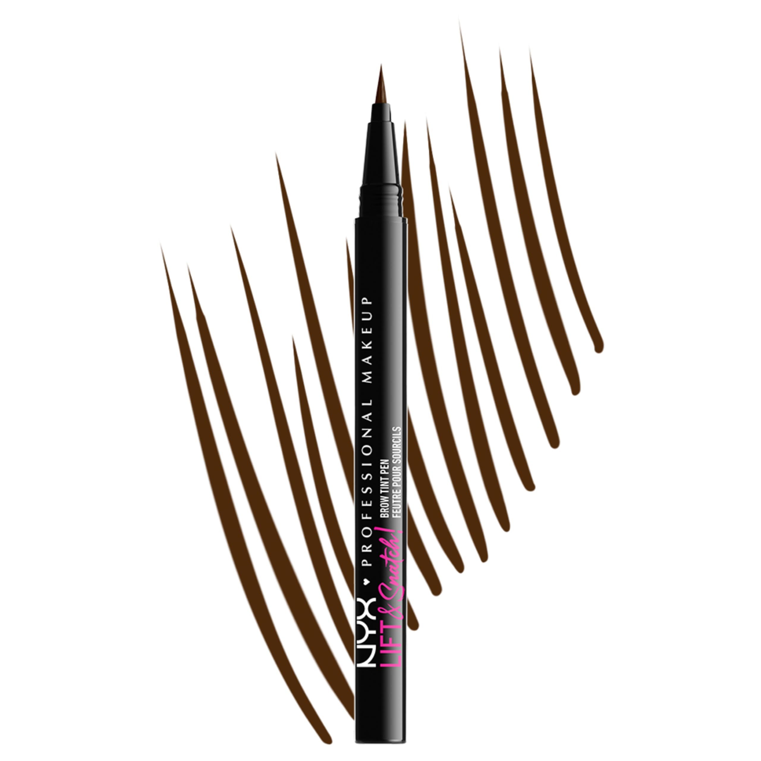 NYX PROFESSIONAL MAKEUP pen front packaging showing shade information and compact benefit